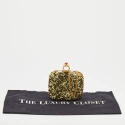 Pre Owned حقيبة كلتش دولتشي أند غابانا إطار ترتر ذهبي بسلسلة