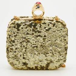 Pre Owned حقيبة كلتش دولتشي أند غابانا إطار ترتر ذهبي بسلسلة