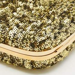 Pre Owned حقيبة كلتش دولتشي أند غابانا إطار ترتر ذهبي بسلسلة