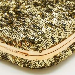 Pre Owned حقيبة كلتش دولتشي أند غابانا إطار ترتر ذهبي بسلسلة