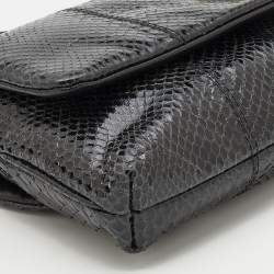 Pre Owned Dolce & Gabbana Black Python Leather Shoulder Bag