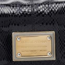 Pre Owned Dolce & Gabbana Black Python Leather Shoulder Bag