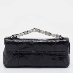 Pre Owned Dolce & Gabbana Black Python Leather Shoulder Bag