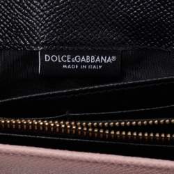 Pre Owned Dolce & Gabbana Pink Leather Dauphine Continental Wallet