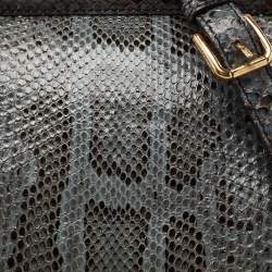 Pre Owned Dolce & Gabbana Grey Python Leather Large Miss Sicily Top Handle Bag