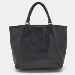 Pre Owned Dolce & Gabbana Black  Woven Raffia and Leather Kiss Lock Tote