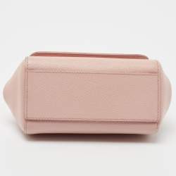 Pre Owned Dolce & Gabbana Light Pink Leather Mini Miss Sicily Top Handle Bag
