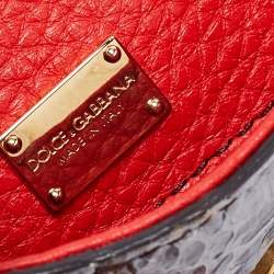 Pre Owned Dolce & Gabbana Multicolor Crocodile and Karung Mini Limited Edition Miss Sicily Top Handle Bag