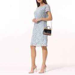Pre Owned Dolce & Gabbana Multicolor Crocodile and Python Small Miss Sicily Top Handle Bag