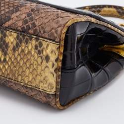 Pre Owned Dolce & Gabbana Multicolor Crocodile and Python Small Miss Sicily Top Handle Bag