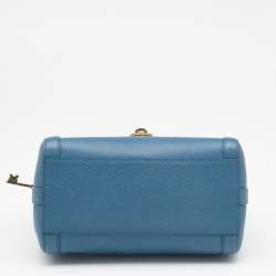 Pre Owned Dolce & Gabbana Blue Leather Padlock Top Handle Bag