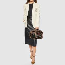 مملوكة مسبقًا Dolce & Gabbana Beige/Brown Rabbit Fur and Leather Miss Curly Bag