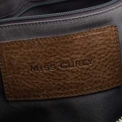 مملوكة مسبقًا Dolce & Gabbana Beige/Brown Rabbit Fur and Leather Miss Curly Bag