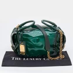 Pre Owned Dolce & Gabbana Green PVC and Patent Leather Chain Satchel