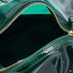 Pre Owned Dolce & Gabbana Green PVC and Patent Leather Chain Satchel