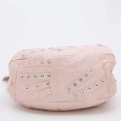 Dolce & Gabbana Pink Leather Drawstring Hobo