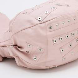 Dolce & Gabbana Pink Leather Drawstring Hobo
