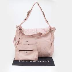 Dolce & Gabbana Pink Leather Drawstring Hobo