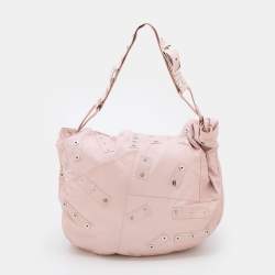 Dolce & Gabbana Pink Leather Drawstring Hobo