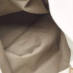 Pre Owned Dolce & Gabbana White Leather Padlock Tote