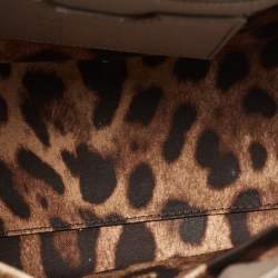 Pre Owned Dolce & Gabbana Beige Leather Medium Miss Sicily Top Handle Bag