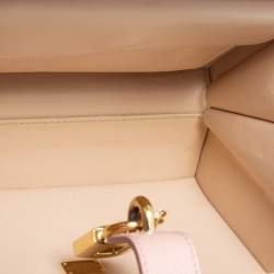 Pre Owned Dolce & Gabbana Pink Leather Dauphine Family Patch Top Handle Bag