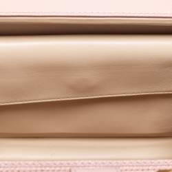 Pre Owned Dolce & Gabbana Pink Leather Dauphine Family Patch Top Handle Bag