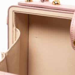 Pre Owned Dolce & Gabbana Pink Leather Dauphine Family Patch Top Handle Bag