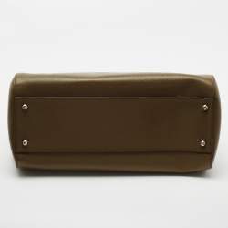 Pre Owned Dolce & Gabbana Green Leather Large Miss Sicily Top Handle Bag