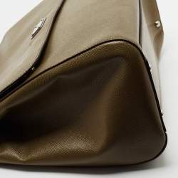 Pre Owned Dolce & Gabbana Green Leather Large Miss Sicily Top Handle Bag