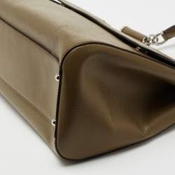 Pre Owned Dolce & Gabbana Green Leather Large Miss Sicily Top Handle Bag