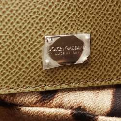 Pre Owned Dolce & Gabbana Green Leather Large Miss Sicily Top Handle Bag