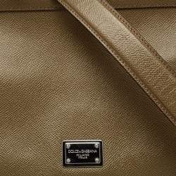 Pre Owned Dolce & Gabbana Green Leather Large Miss Sicily Top Handle Bag