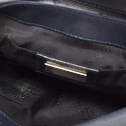 مملوكة مسبقًا حقيبة كلتش دولتشي اند غابانا جلد ثعبان وسويدي زرقاء