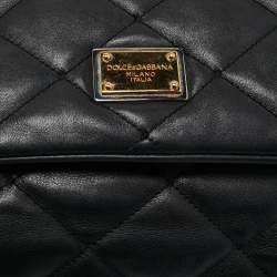Pre Owned Dolce & Gabbana Black Quilted Leather Miss Kate Shoulder Bag