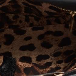 Pre Owned Dolce & Gabbana Black Leather Large Miss Sicily Top Handle Bag
