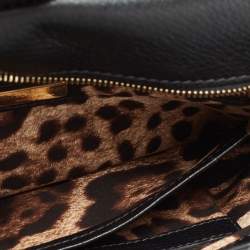 Pre Owned Dolce & Gabbana Black Leather Large Miss Sicily Top Handle Bag