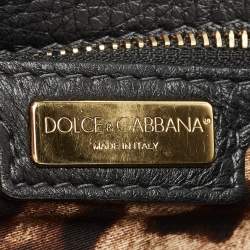 Pre Owned Dolce & Gabbana Black Leather Large Miss Sicily Top Handle Bag