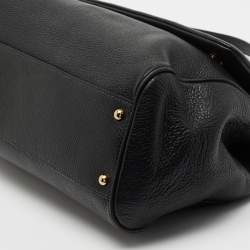 Pre Owned Dolce & Gabbana Black Leather Large Miss Sicily Top Handle Bag