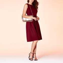 Pre Owned Dolce & Gabbana Metallic Bronze Leather Miss Charles Shoulder Bag
