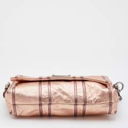 Pre Owned Dolce & Gabbana Metallic Bronze Leather Miss Charles Shoulder Bag