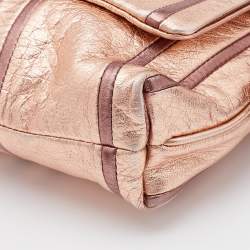 Pre Owned Dolce & Gabbana Metallic Bronze Leather Miss Charles Shoulder Bag