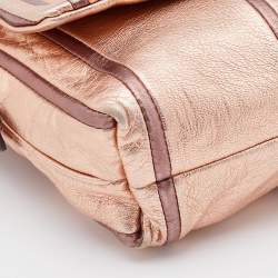 Pre Owned Dolce & Gabbana Metallic Bronze Leather Miss Charles Shoulder Bag