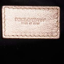 Pre Owned Dolce & Gabbana Metallic Bronze Leather Miss Charles Shoulder Bag