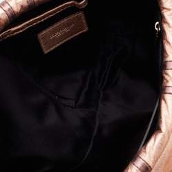 Pre Owned Dolce & Gabbana Metallic Bronze Leather Miss Charles Shoulder Bag