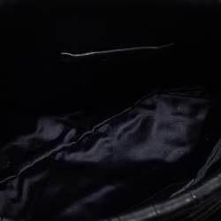 Pre Owned Dolce & Gabbana Black/Gold Striped Leather Large Miss Lexington Flap Clutch