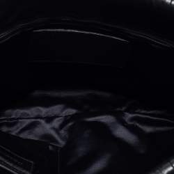 Pre Owned Dolce & Gabbana Black/Gold Striped Leather Large Miss Lexington Flap Clutch