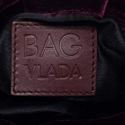 Pre Owned D&G Burgundy Velvet Drawstring Pearl Chain Shoulder Bag