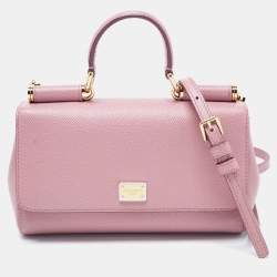 Dolce & Gabbana Leather Miss Sicily Bag Dusty Rose