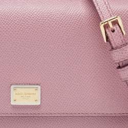 Pre Owned Dolce & Gabbana Pink Leather Miss Sicily Top Handle Bag